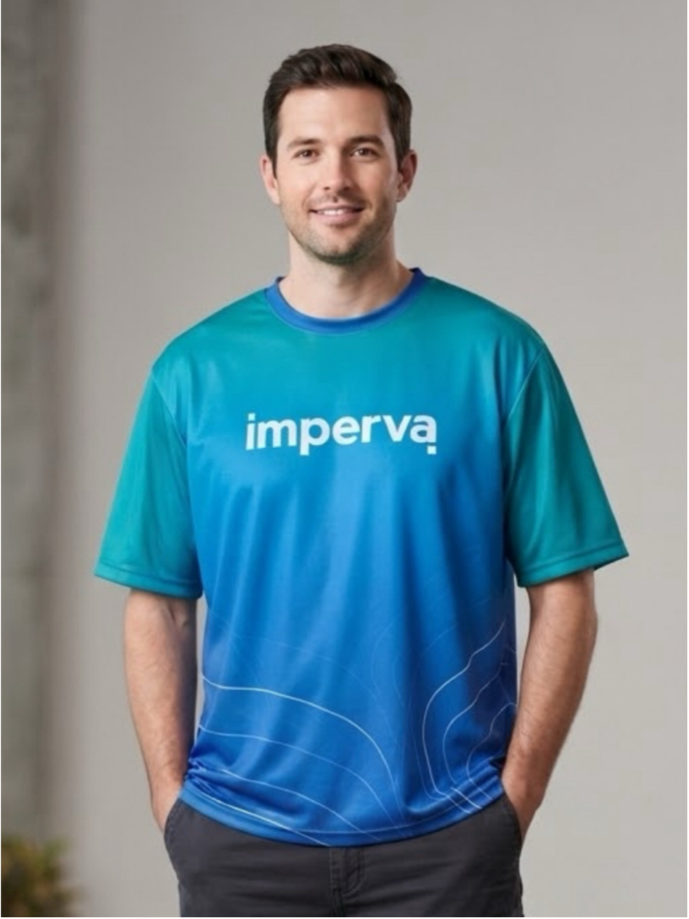 Imperva jersey blue green white ombré sporty lightweight mens size XXL 2XL NWOT
